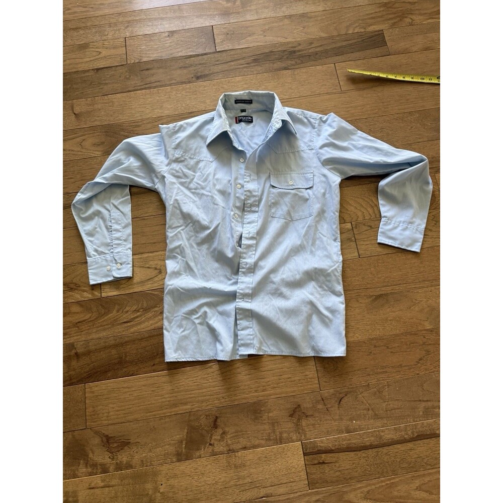 Vintage Arrow Brigade Western Button Up Shirt Cowboy Ranchwear Euro Taper Blue M